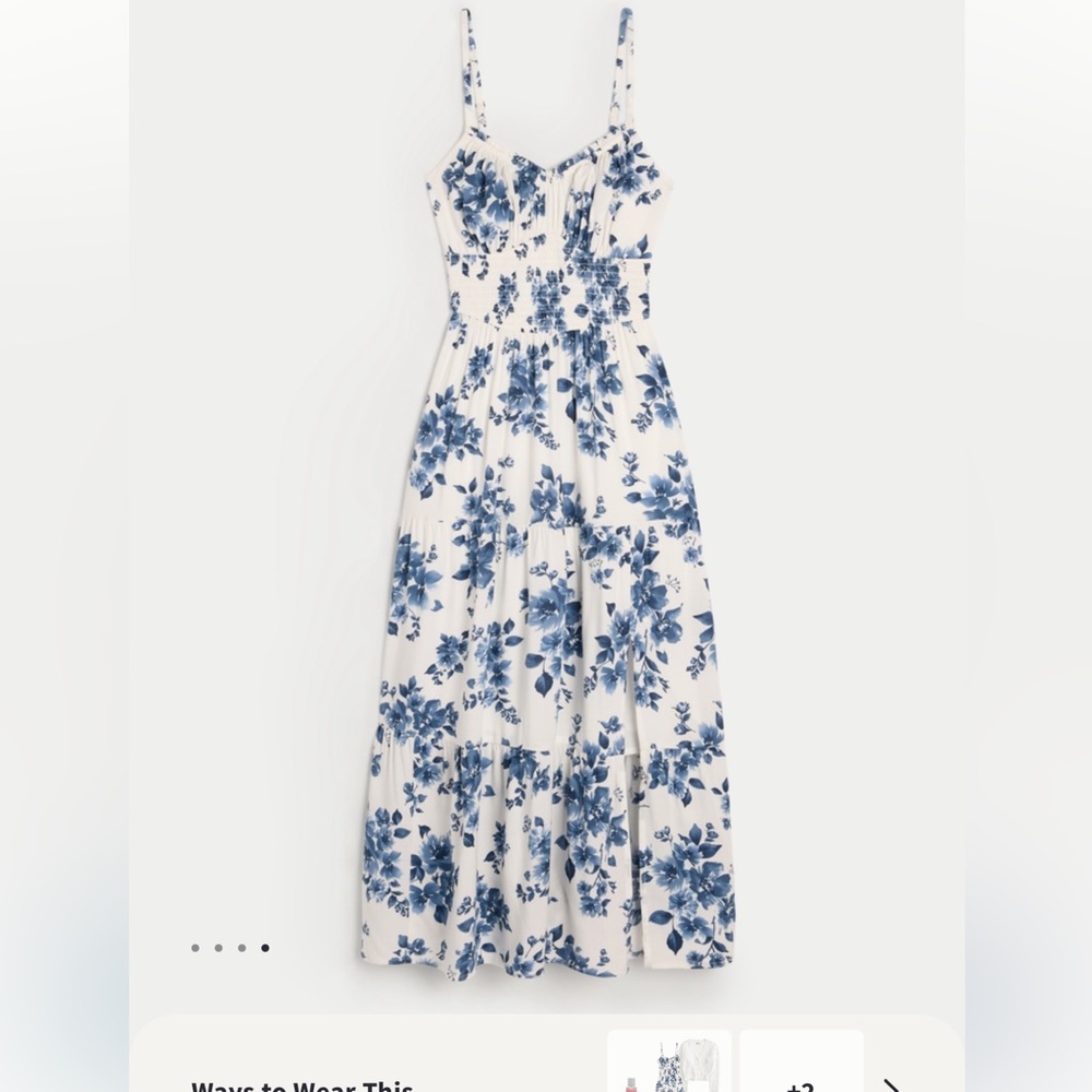 Hollister smocked waist crisscross back midi dress